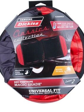 Dickies Red and Black Pinstripe Car Sunshade - Classics Collection